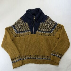 J Crew XXL Women's Alpaca Wool Blend 1/4 Zip Pull Over Sweater Knit Dressy